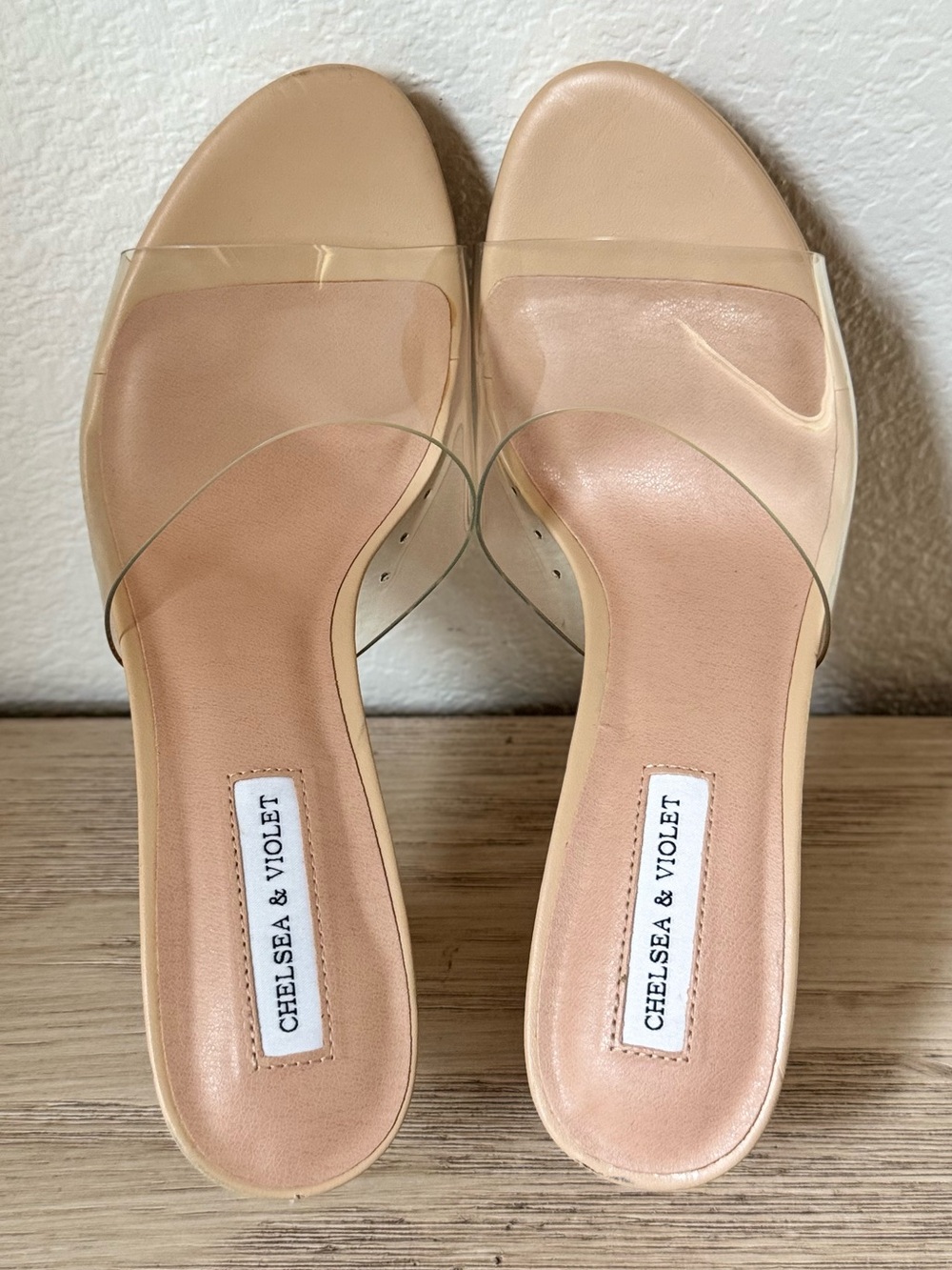 CHELSEA & VIOLET Nude Clear Strap Platform Heels . Size 9.5 - Picture 4 of 10
